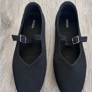 VIVAIA Black Women's Flats - Square-toe Mary Janes Margot Walker | Ballet Flats